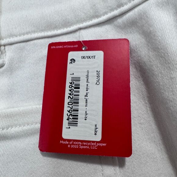 SPANX Women's Every Wear Cropped Wide Leg Jeans with Patch Pockets Sz Petite 1X - Picture 5 of 16